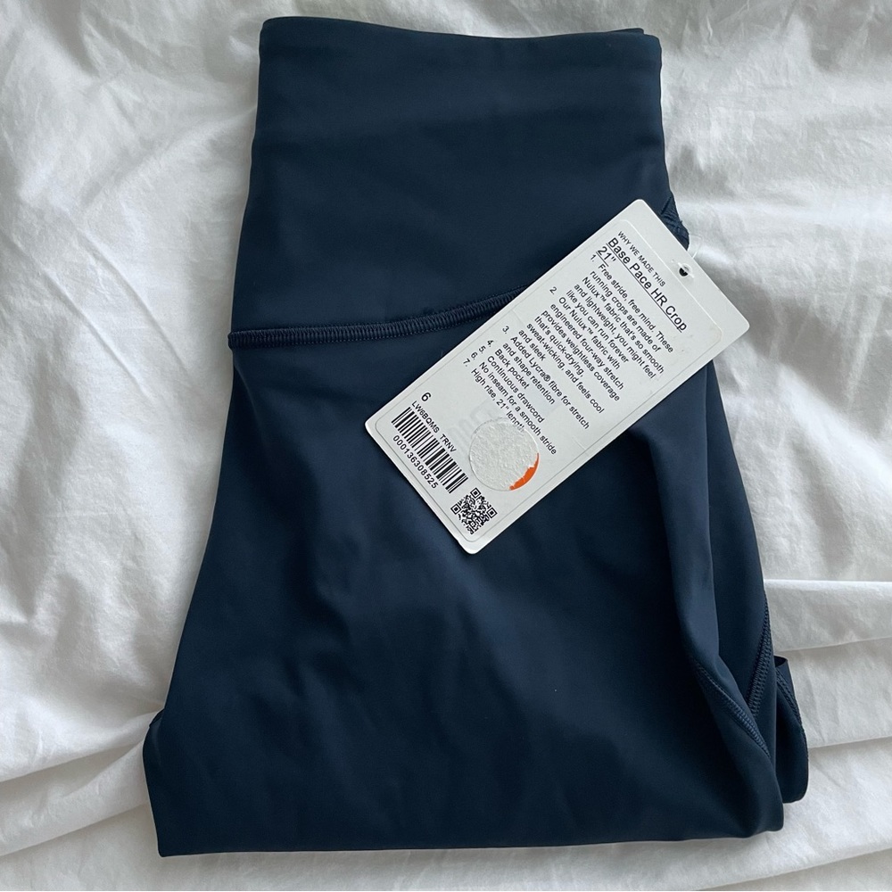 Lululemon Base Pace 21” Crop True Navy size 6